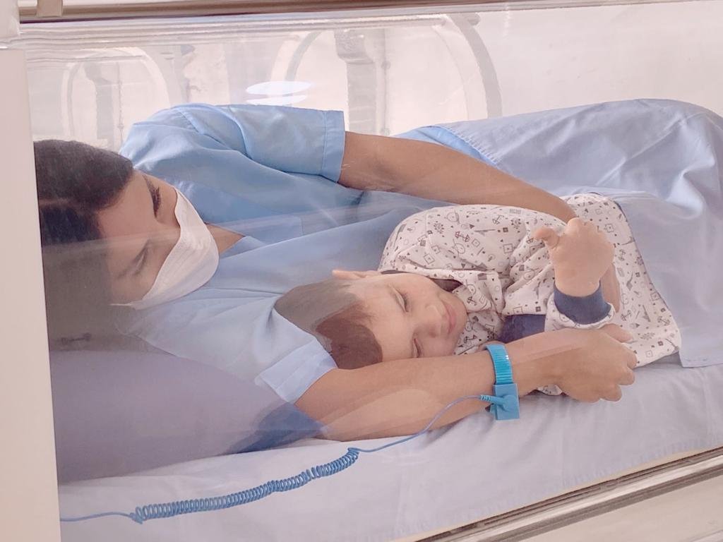 Slide2 3 Hyperbaric oxygen therapy (HBOT) Mom and Son